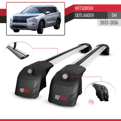Compatible with Mitsubishi Outlander 2022-2025 ACE-2 Car Roof Rack Cross Bar Grey Aluminium 2 Bars