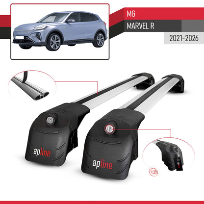 ACE-2 Dakdrager bagagedrager compatibel met MG Marvel R 2021-2025 Spoorstaven Grijs Aluminium 2 Staven