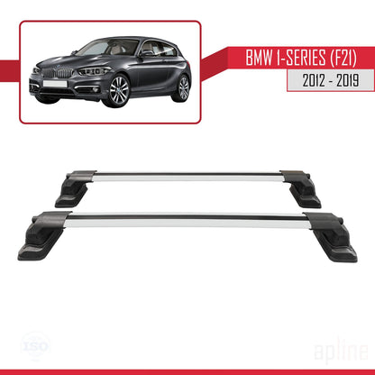 ACE-3 Dakdrager bagagedrager compatibel met BMW Serie 1 (F21) 2012-2019 Spoorstaven Grijs Aluminium 2 Staven