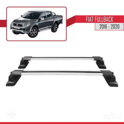 Compatible avec Fiat Fullback 2016-2020 ACE-3 Barres de Toit Railing Porte-Bagages de Voiture Gris Aluminium 2 Barres
