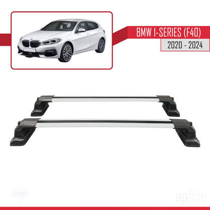 Compatible with BMW 1 Series (F40) 2020-2024 ACE-3 Car Roof Rack Cross Bar Grey Aluminium 2 Bars