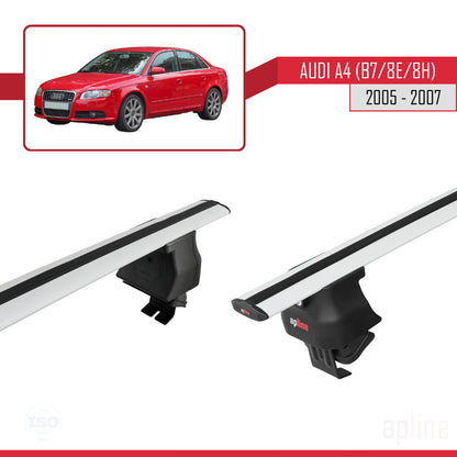 Compatible avec A4 (B7) 2005-2007 ACE-4 Barres de Toit Railing Porte-Bagages de Voiture Gris Aluminium 2 Barres