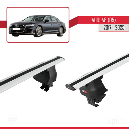 Compatible avec A8 (D5/4N) 2017-2025 ACE-4 Barres de Toit Railing Porte-Bagages de Voiture Gris Aluminium 2 Barres