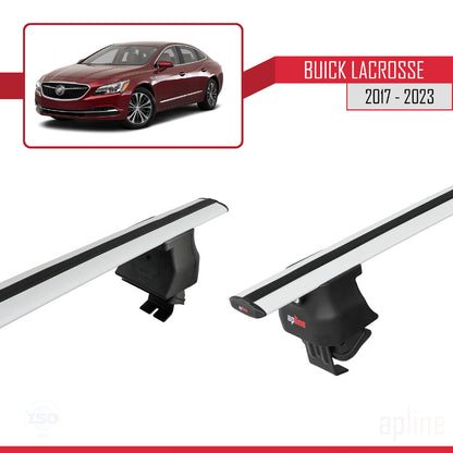 Compatible avec Buick LaCrosse 2017-2023 ACE-4 Barres de Toit Railing Porte-Bagages de Voiture Gris Aluminium 2 Barres