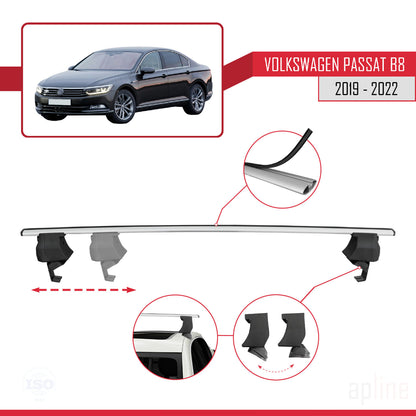 Compatible avec Volkswagen Passat B8 (3G) Post-Facelift 2019-2022 ACE-4 Barres de Toit Railing Porte-Bagages de Voiture Gris Aluminium 2 Barres