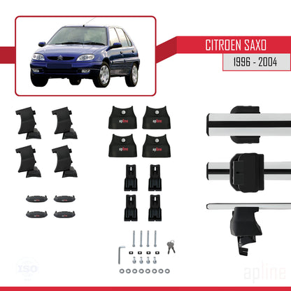 Compatible with Citroen Saxo 1996-2004 ACE-4 Car Roof Rack Cross Bar Grey Aluminium 2 Bars