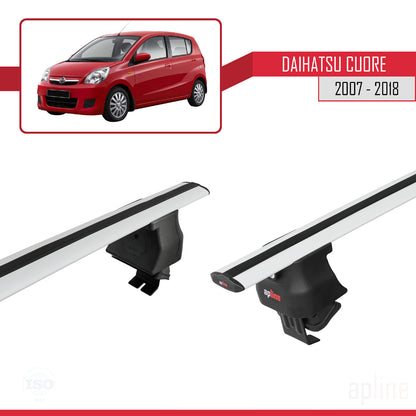 Compatible with Daihatsu Cuore 2007-2018 ACE-4 Car Roof Rack Cross Bar Grey Aluminium 2 Bars