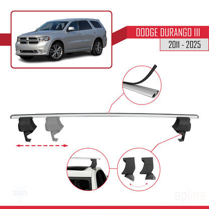 Compatible with Dodge Durango 3 2011-2025 ACE-4 Car Roof Rack Cross Bar Grey Aluminium 2 Bars