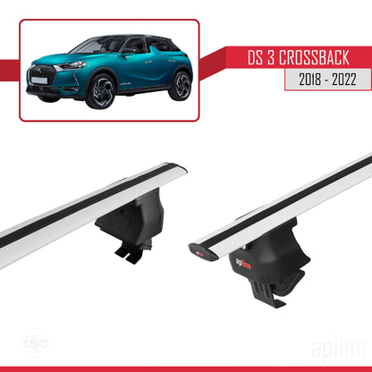 ACE-4 Dakdrager bagagedrager compatibel met DS 3 Crossback 2018-2022 Spoorstaven Grijs Aluminium 2 Staven