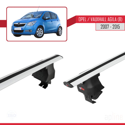Compatible avec Opel/Vauxhall Agila (B) 2007-2015 ACE-4 Barres de Toit Railing Porte-Bagages de Voiture Gris Aluminium 2 Barres