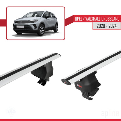 Compatible avec Opel/Vauxhall Crossland 2020-2024 ACE-4 Barres de Toit Railing Porte-Bagages de Voiture Gris Aluminium 2 Barres