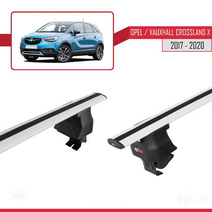Compatible avec Opel/Vauxhall Crossland X 2017-2020 ACE-4 Barres de Toit Railing Porte-Bagages de Voiture Gris Aluminium 2 Barres