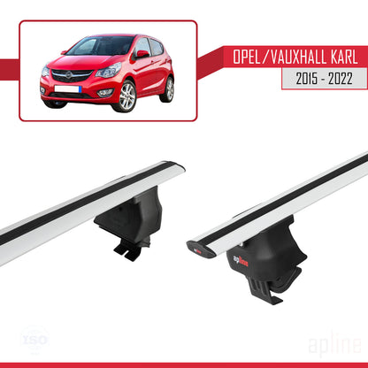 Compatible avec Opel/Vauxhall Karl 2015-2022 ACE-4 Barres de Toit Railing Porte-Bagages de Voiture Gris Aluminium 2 Barres