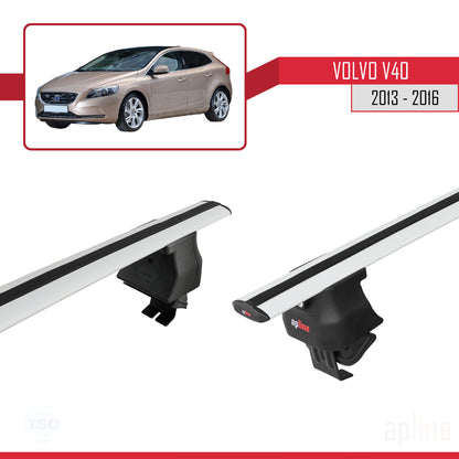 Compatible avec Volvo V40 Pre-Facelift 2013-2016 ACE-4 Barres de Toit Railing Porte-Bagages de Voiture Gris Aluminium 2 Barres
