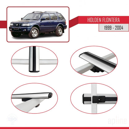 Compatible avec Holden Frontera 2 1999-2004 BASIC Model Barres de Toit Railing Porte-Bagages de Voiture Gris Aluminium 3 Barres