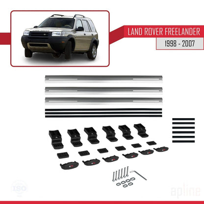 Compatible with Land Rover Freelander (L314) 1998-2006 BASIC Model Car Roof Rack Cross Bar Grey Aluminium 3 Bars