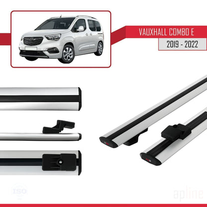 Compatible avec Vauxhall Combo E Life 2019-2022 BASIC Model Barres de Toit Railing Porte-Bagages de Voiture Gris Aluminium 2 Barres