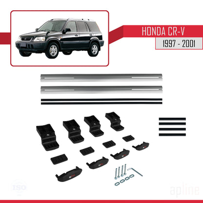 Compatible with Honda CR-V 1997-2001 BASIC Model Car Roof Rack Cross Bar Grey Aluminium 2 Bars