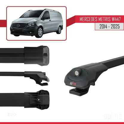 ACE-1 Dakdrager bagagedrager compatibel met Mercedes Metris (W447) 2014-2025 Spoorstaven Zwart Aluminium 2 Staven
