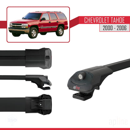Compatible avec Chevrolet Tahoe 2000-2006 ACE-1 Barres de Toit Railing Porte-Bagages de Voiture Noir Aluminium 3 Barres