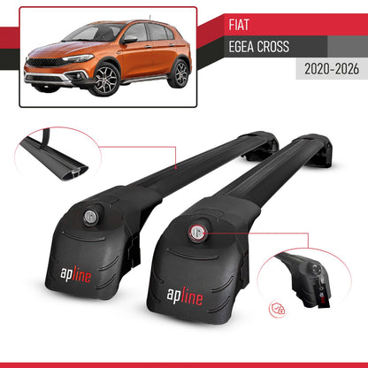 ACE-2 Dakdrager bagagedrager compatibel met Fiat Egea Cross 2020-2025 Spoorstaven Zwart Aluminium 2 Staven