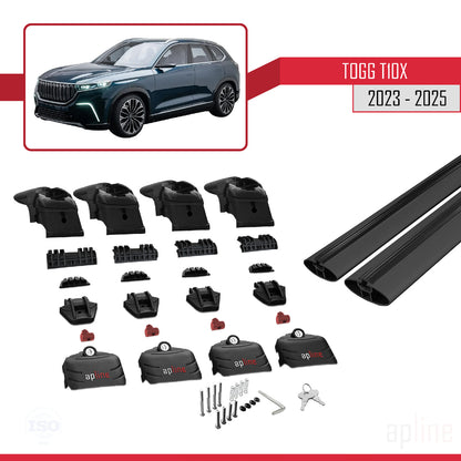 ACE-2 Dakdrager bagagedrager compatibel met Togg T10X 2023-2025 Spoorstaven Zwart Aluminium 2 Staven