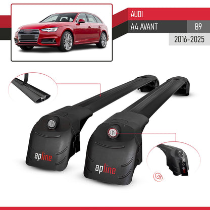 ACE-2 Dakdrager bagagedrager compatibel met A4 (B9) Avant 2016-2025 Spoorstaven Zwart Aluminium 2 Staven