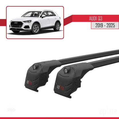 Compatible avec Q3 (F3) 2019-2025 ACE-2 Barres de Toit Railing Porte-Bagages de Voiture Noir Aluminium 2 Barres
