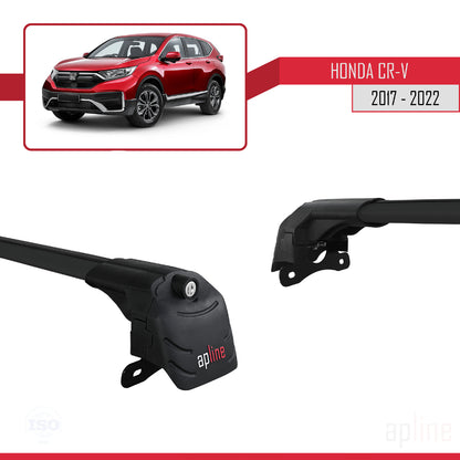 ACE-2 Dakdrager bagagedrager compatibel met Honda CR-V 5 2017-2022 Spoorstaven Zwart Aluminium 2 Staven
