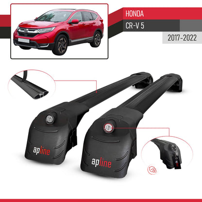 ACE-2 Dakdrager bagagedrager compatibel met Honda CR-V 5 2017-2022 Spoorstaven Zwart Aluminium 2 Staven
