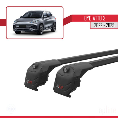 Compatible avec BYD Atto 3 2022-2025 ACE-2 Barres de Toit Railing Porte-Bagages de Voiture Noir Aluminium 2 Barres