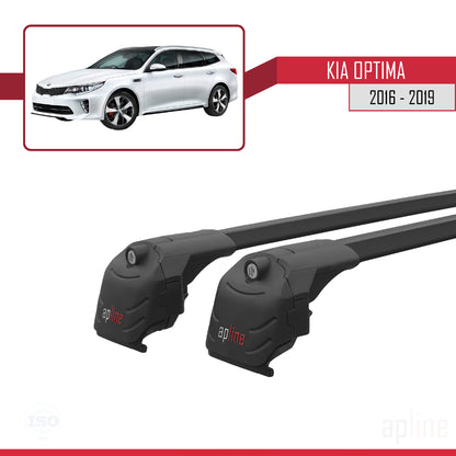 Compatible with Kia Optima (JF) SW 2016-2019 ACE-2 Car Roof Rack Cross Bar Black Aluminium 2 Bars