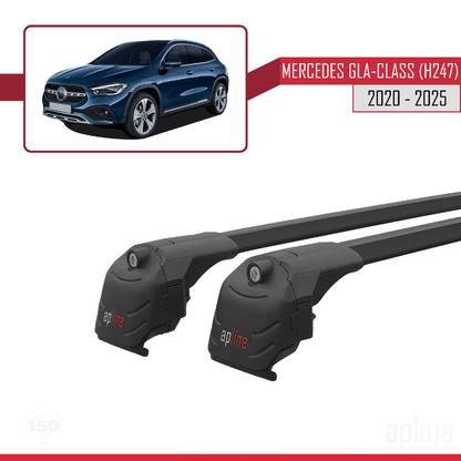 ACE-2 Dakdrager bagagedrager compatibel met Mercedes GLA Klasse 2 (H247) 2020-2025 Spoorstaven Zwart Aluminium 2 Staven