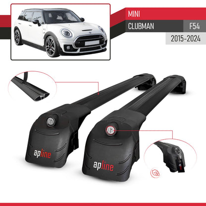 Compatible with Mini Clubman F54 2016-2024 ACE-2 Car Roof Rack Cross Bar Black Aluminium 2 Bars