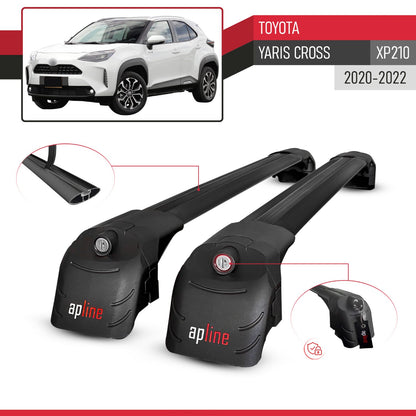 ACE-2 Dakdrager bagagedrager compatibel met Toyota Yaris Cross 2020-2025 Spoorstaven Zwart Aluminium 2 Staven
