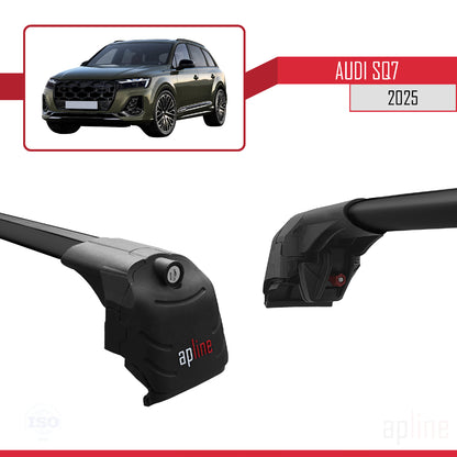 Compatible avec Audi SQ7 2024-2025 ACE-2 Barres de Toit Railing Porte-Bagages de Voiture Noir Aluminium 2 Barres
