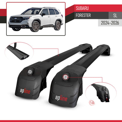 ACE-2 Dakdrager bagagedrager compatibel met Subaru Forester 2024-2025 Spoorstaven Zwart Aluminium 2 Staven