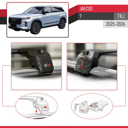 ACE-2 Dakdrager bagagedrager compatibel met JAECOO 7 2025-2026 Spoorstaven Zwart Aluminium 2 Staven