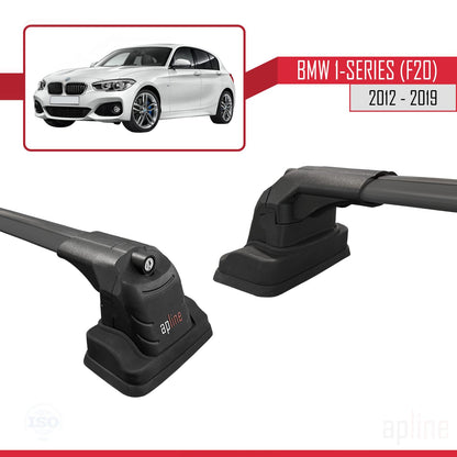 Compatible with BMW 1 Series (F20) 2012-2019 ACE-3 Car Roof Rack Cross Bar Black Aluminium 2 Bars