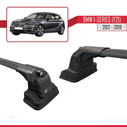 ACE-3 Dakdrager bagagedrager compatibel met BMW Serie 1 (F21) 2012-2019 Spoorstaven Zwart Aluminium 2 Staven