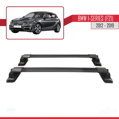 ACE-3 Dakdrager bagagedrager compatibel met BMW Serie 1 (F21) 2012-2019 Spoorstaven Zwart Aluminium 2 Staven