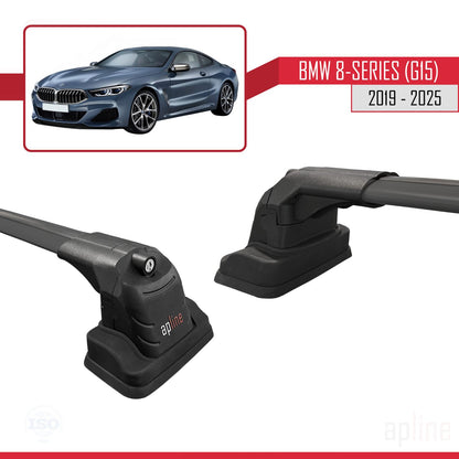 Compatible with BMW 8 Series (G15) 2019-2025 ACE-3 Car Roof Rack Cross Bar Black Aluminium 2 Bars