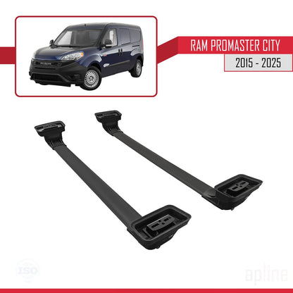 Compatible avec Ram Promaster City 2015-2025 ACE-3 Barres de Toit Railing Porte-Bagages de Voiture Noir Aluminium 2 Barres