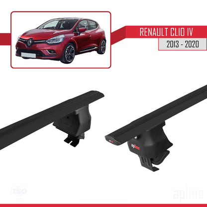 Compatible avec Renault Clio 4 2013-2020 ACE-4 Barres de Toit Railing Porte-Bagages de Voiture Noir Aluminium 2 Barres