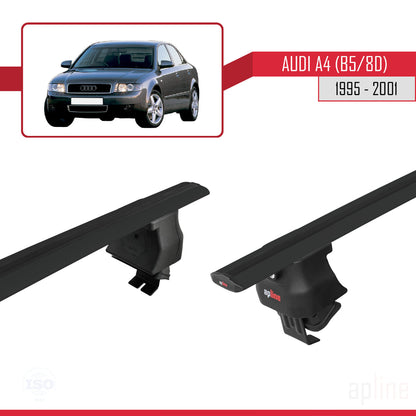 Compatible avec A4 (B5) 1995-2001 ACE-4 Barres de Toit Railing Porte-Bagages de Voiture Noir Aluminium 2 Barres