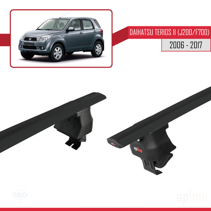 Compatible with Daihatsu Terios 2 (J200/F700) 2006-2017 ACE-4 Car Roof Rack Cross Bar Black Aluminium 2 Bars
