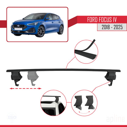 Compatible avec Ford Focus 4 (C519) 2018-2025 ACE-4 Barres de Toit Railing Porte-Bagages de Voiture Noir Aluminium 2 Barres