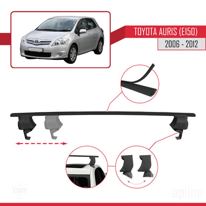 Compatible avec Toyota Auris (E150) 2006-2012 ACE-4 Barres de Toit Railing Porte-Bagages de Voiture Noir Aluminium 2 Barres