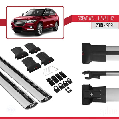Compatible with Great Wall Haval H2 2019-2021 FLY Model Car Roof Rack Cross Bar Grey Aluminium 2 Bars