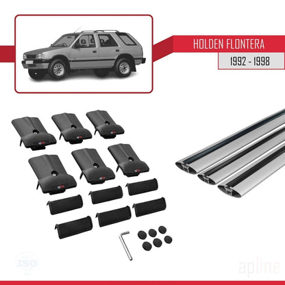 Compatible avec Holden Frontera 1992-1998 FLY Model Barres de Toit Railing Porte-Bagages de Voiture Gris Aluminium 3 Barres